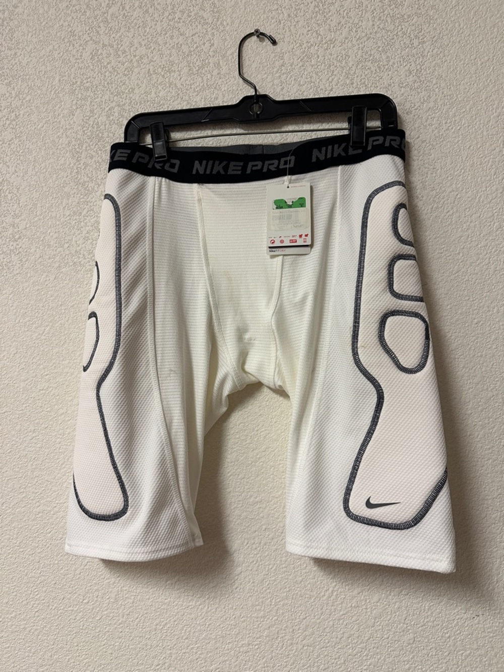 NWT Nike White Pro Compression Boxer Briefs with Black Waistband